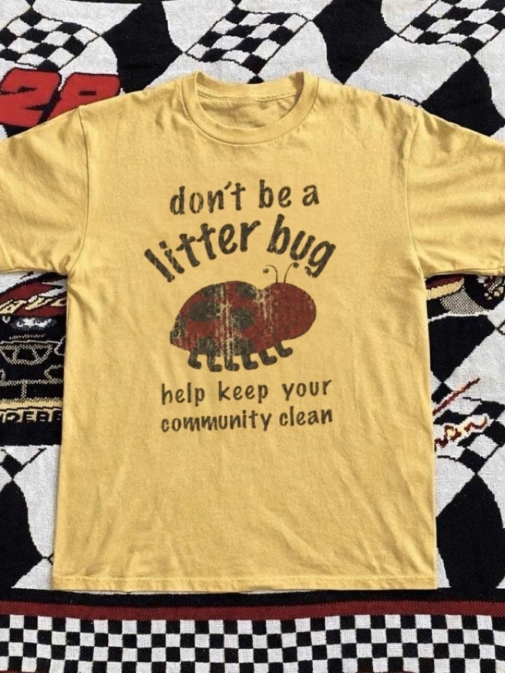 Gildan Yellow 'Don't Be a Litter Bug' Graphic Tee
